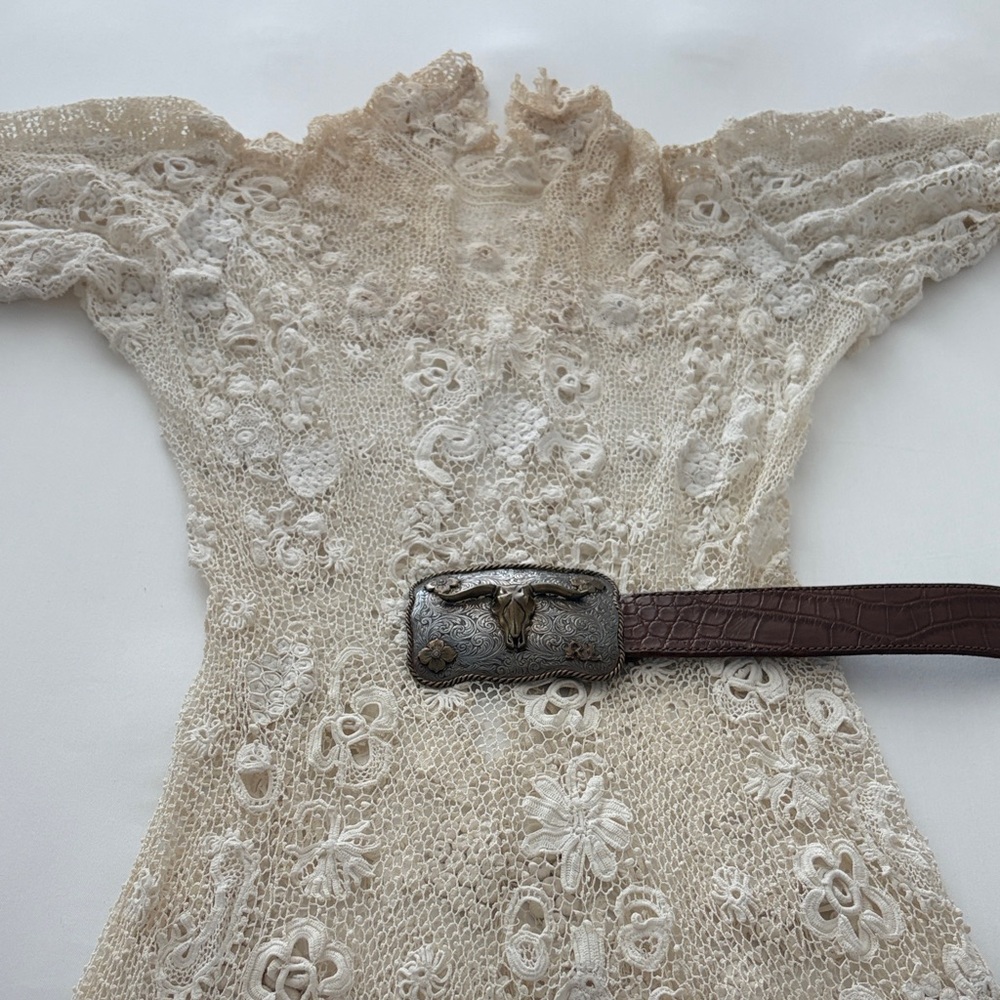 Unique Vintage Cream Lace Maxi Dress - Picture 6 of 6